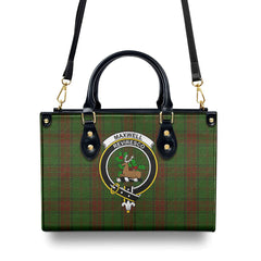 Maxwell Hunting Tartan Crest Leather Handbag