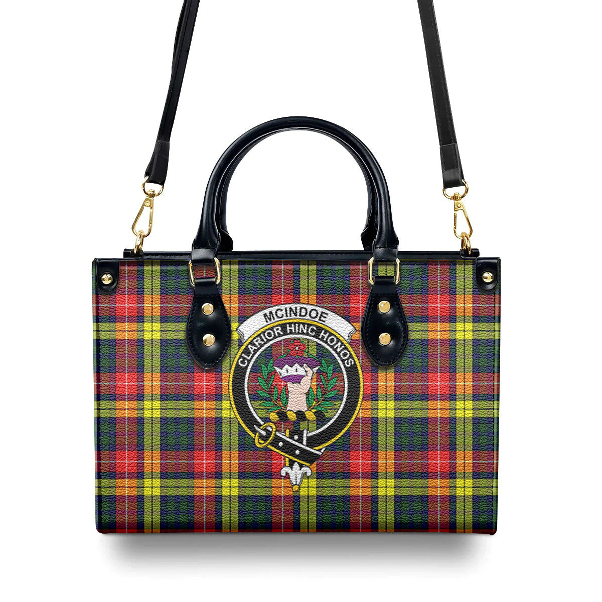 McIndoe Tartan Crest Leather Handbag