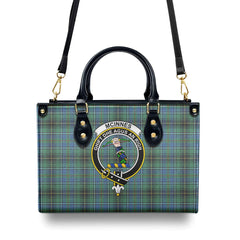 McInnes Ancient Tartan Crest Leather Handbag