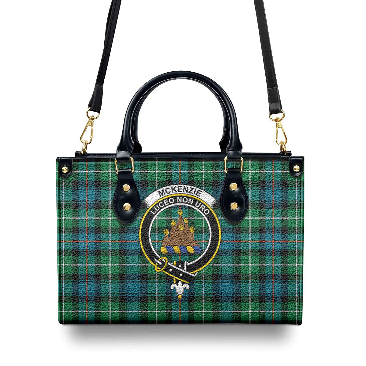 McKenzie Ancient Tartan Crest Leather Handbag