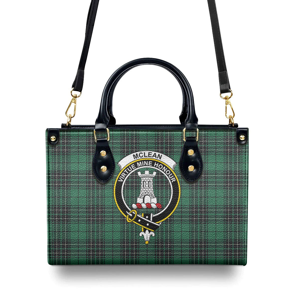 McLean Hunting Ancient Tartan Crest Leather Handbag