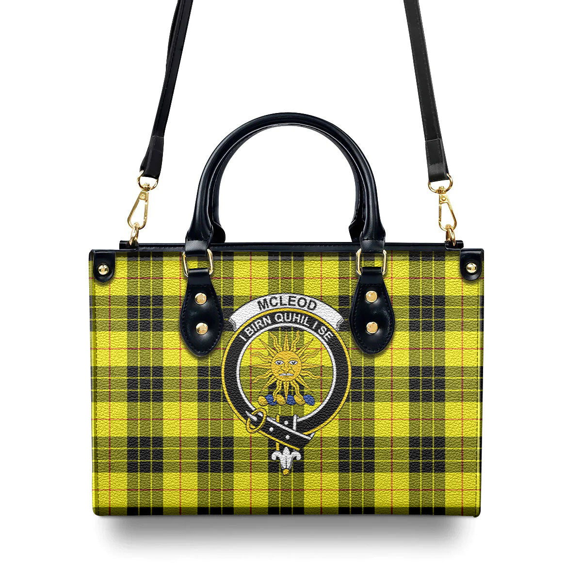 McLeod of Lewis Modern Tartan Crest Leather Handbag