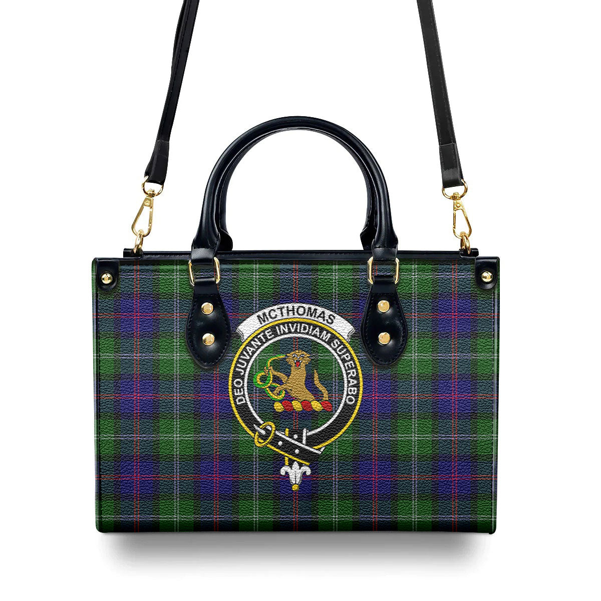 McThomas Modern Tartan Crest Leather Handbag