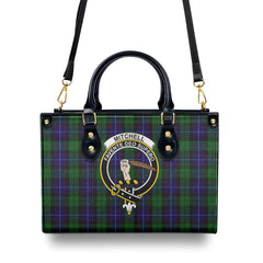 Mitchell Tartan Crest Leather Handbag