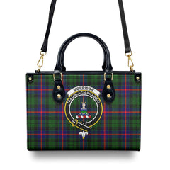 Morrison Modern Tartan Crest Leather Handbag