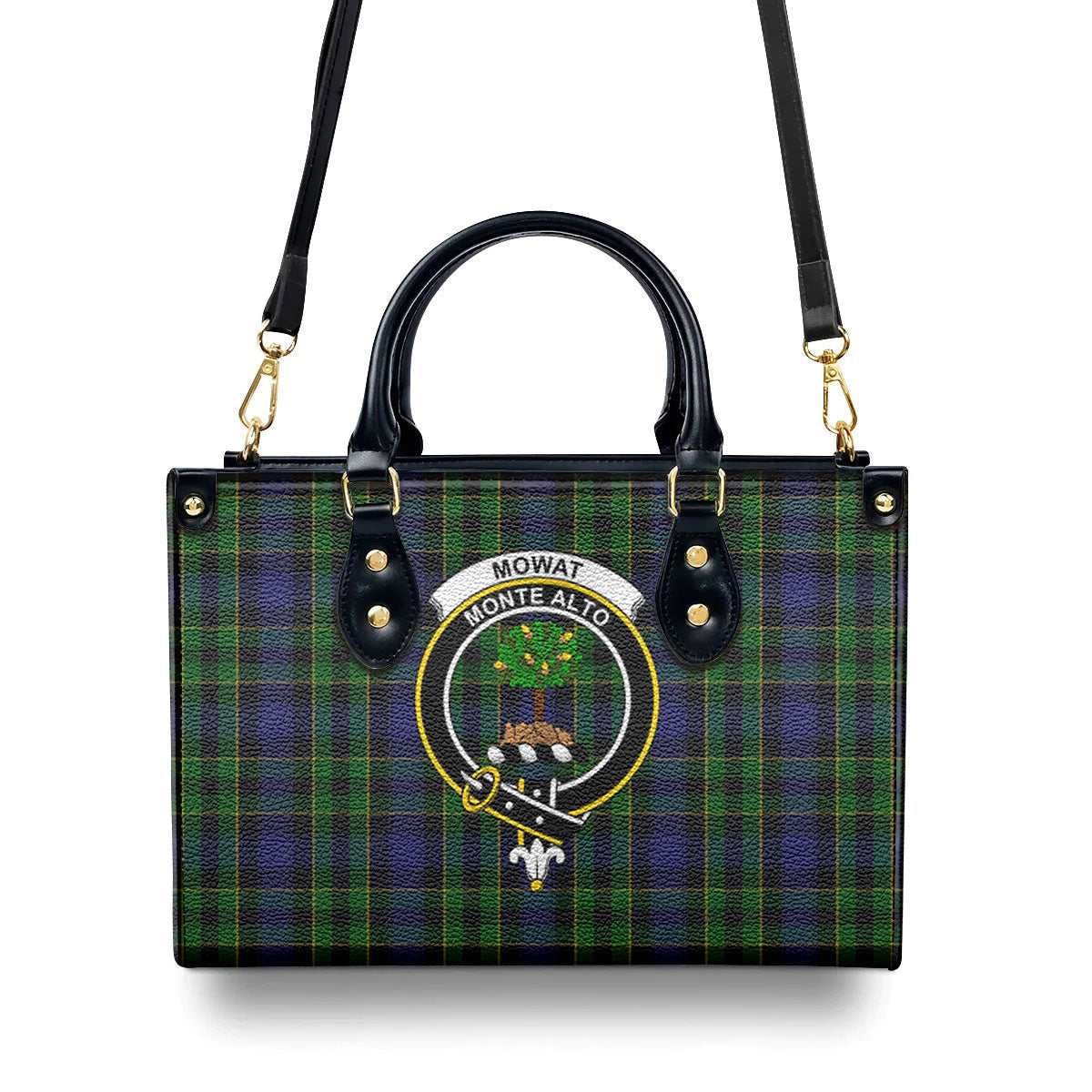 Mowat Modern Tartan Crest Leather Handbag