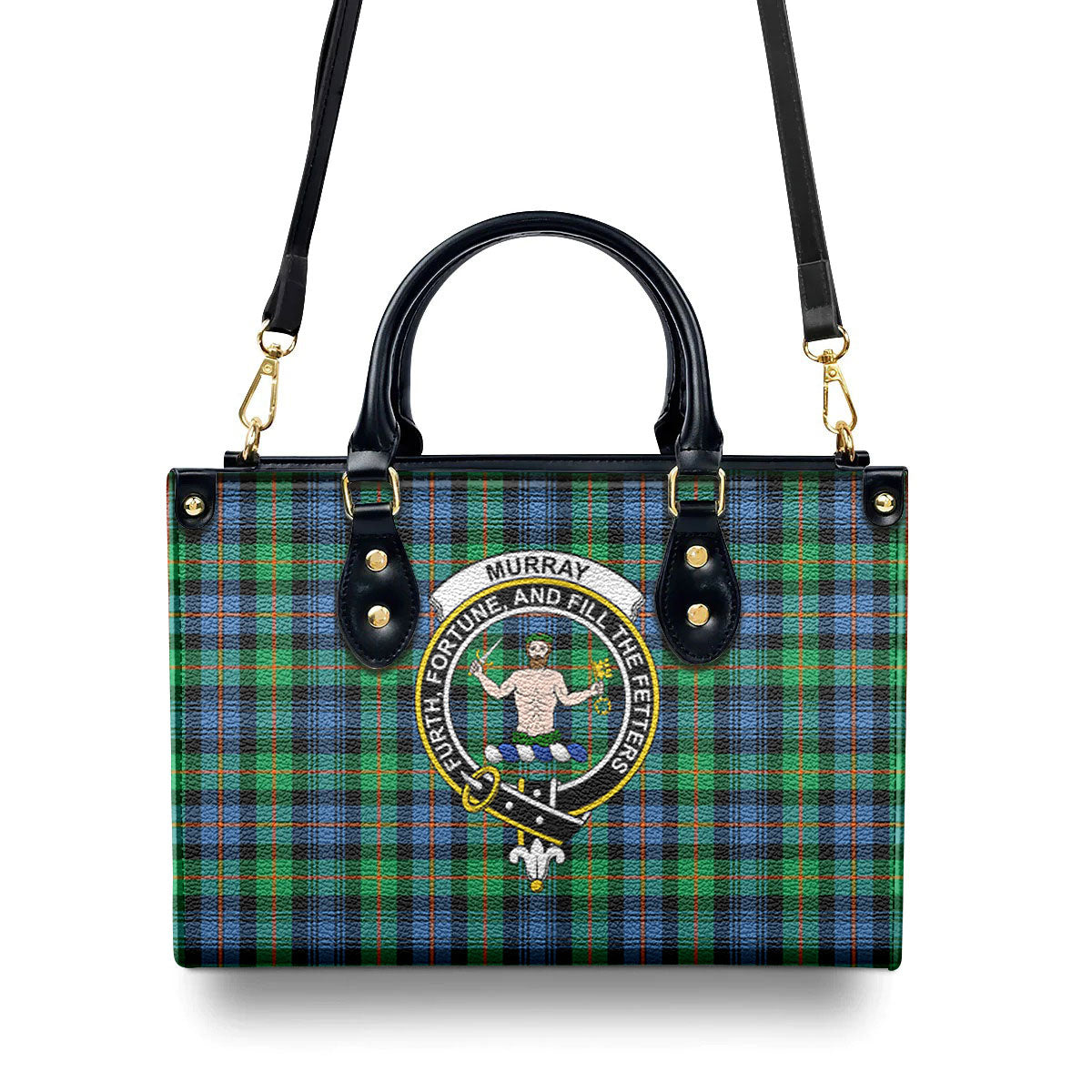 Murray of Atholl Ancient Tartan Crest Leather Handbag