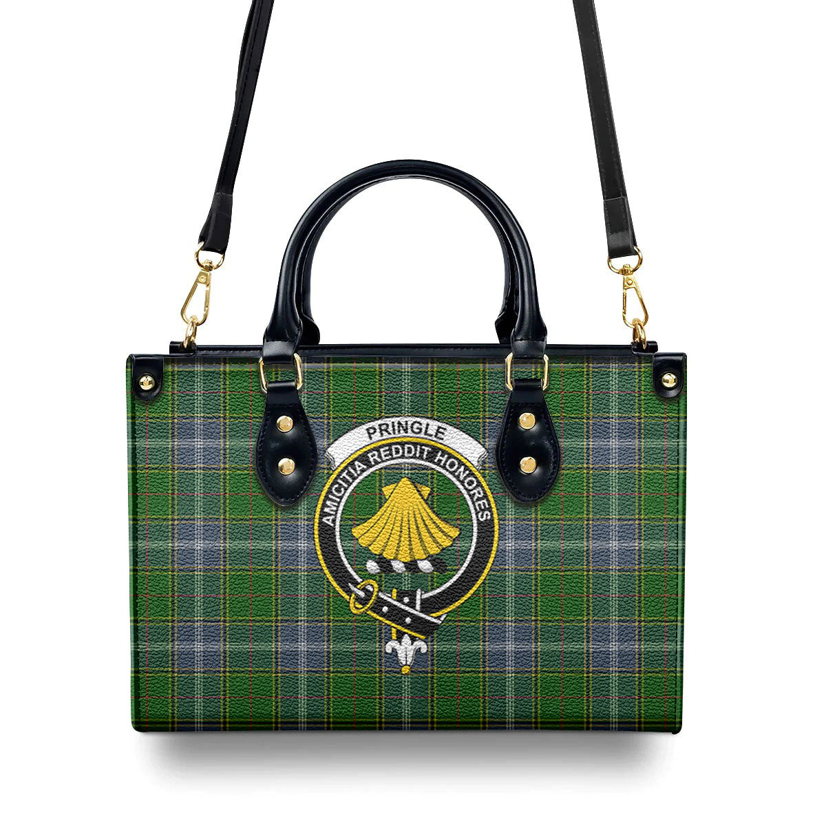 Pringle Tartan Crest Leather Handbag