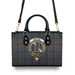 Renton Tartan Crest Leather Handbag