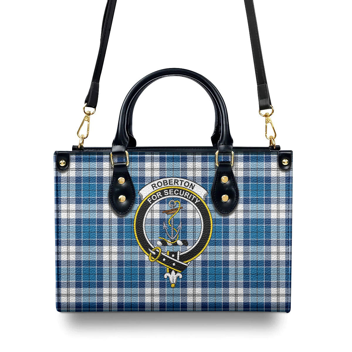 Roberton Tartan Crest Leather Handbag