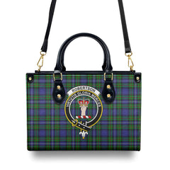 Robertson Hunting Modern Tartan Crest Leather Handbag