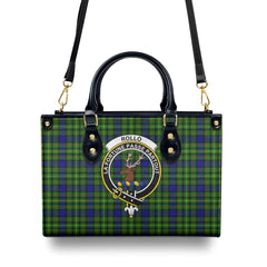 Rollo Modern Tartan Crest Leather Handbag