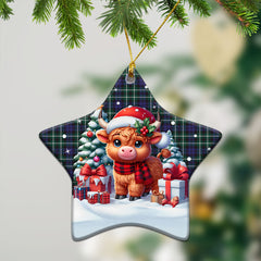 Allardice Tartan Christmas Ceramic Ornament - Highland Cow Winter Style