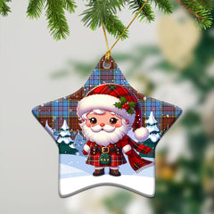 Anderson Modern Tartan Christmas Ceramic Ornament - Santa Claus In Kilt Style