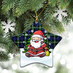 Baillie Modern Tartan Christmas Ceramic Ornament - Scottish Santa Style