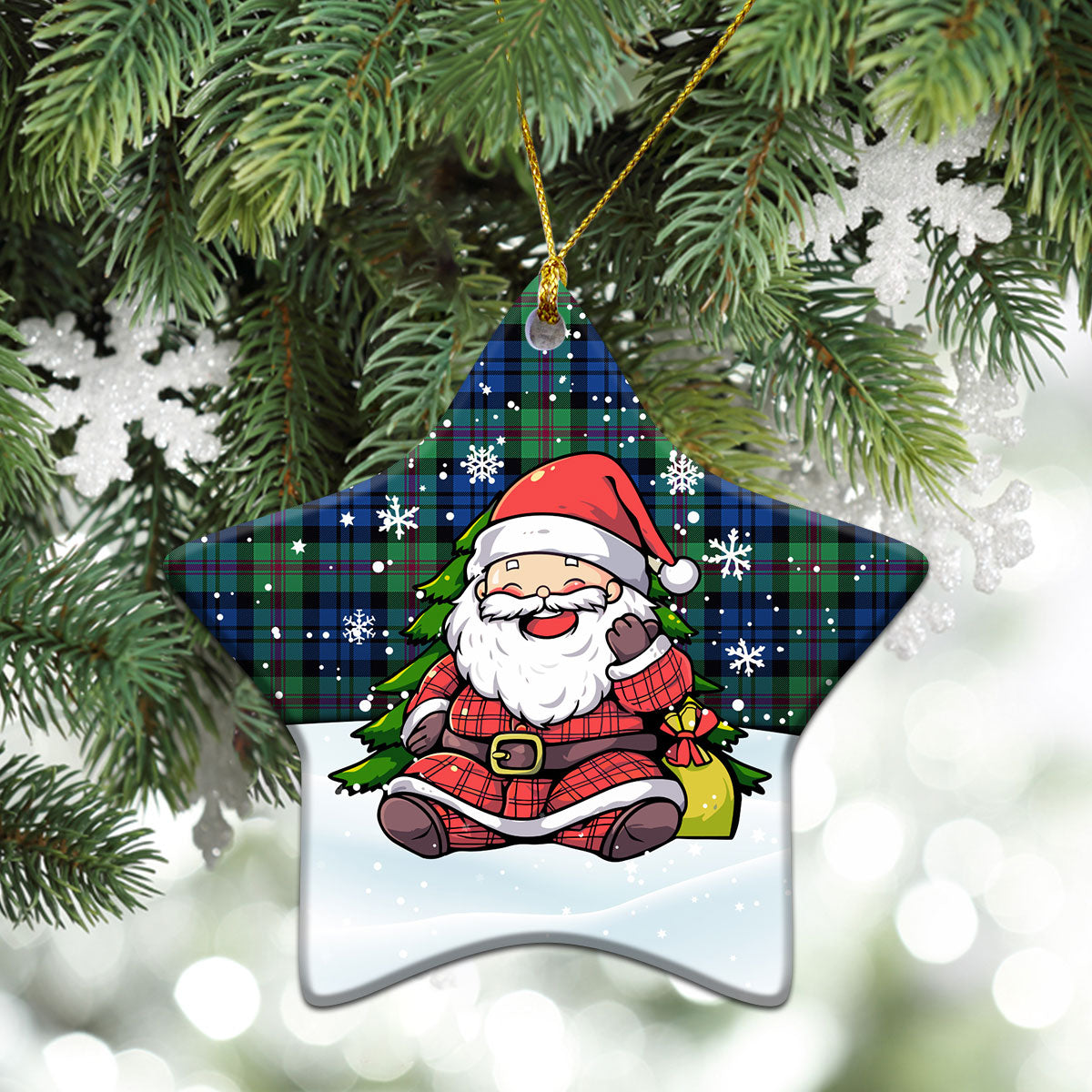 Baird Ancient Tartan Christmas Ceramic Ornament - Scottish Santa Style