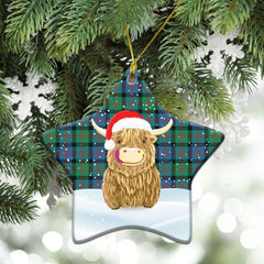 Blair Ancient 01 Tartan Christmas Ceramic Ornament - Highland Cows Style