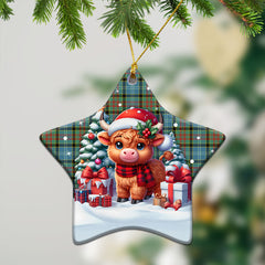 Brisbane Tartan Christmas Ceramic Ornament - Highland Cow Winter Style