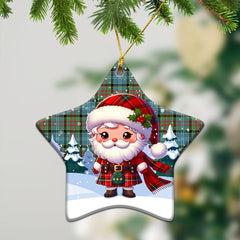 Brisbane Tartan Christmas Ceramic Ornament - Santa Claus In Kilt Style