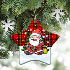 Brodie Modern Tartan Christmas Ceramic Ornament - Scottish Santa Style