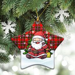 Butter Tartan Christmas Ceramic Ornament - Scottish Santa Style