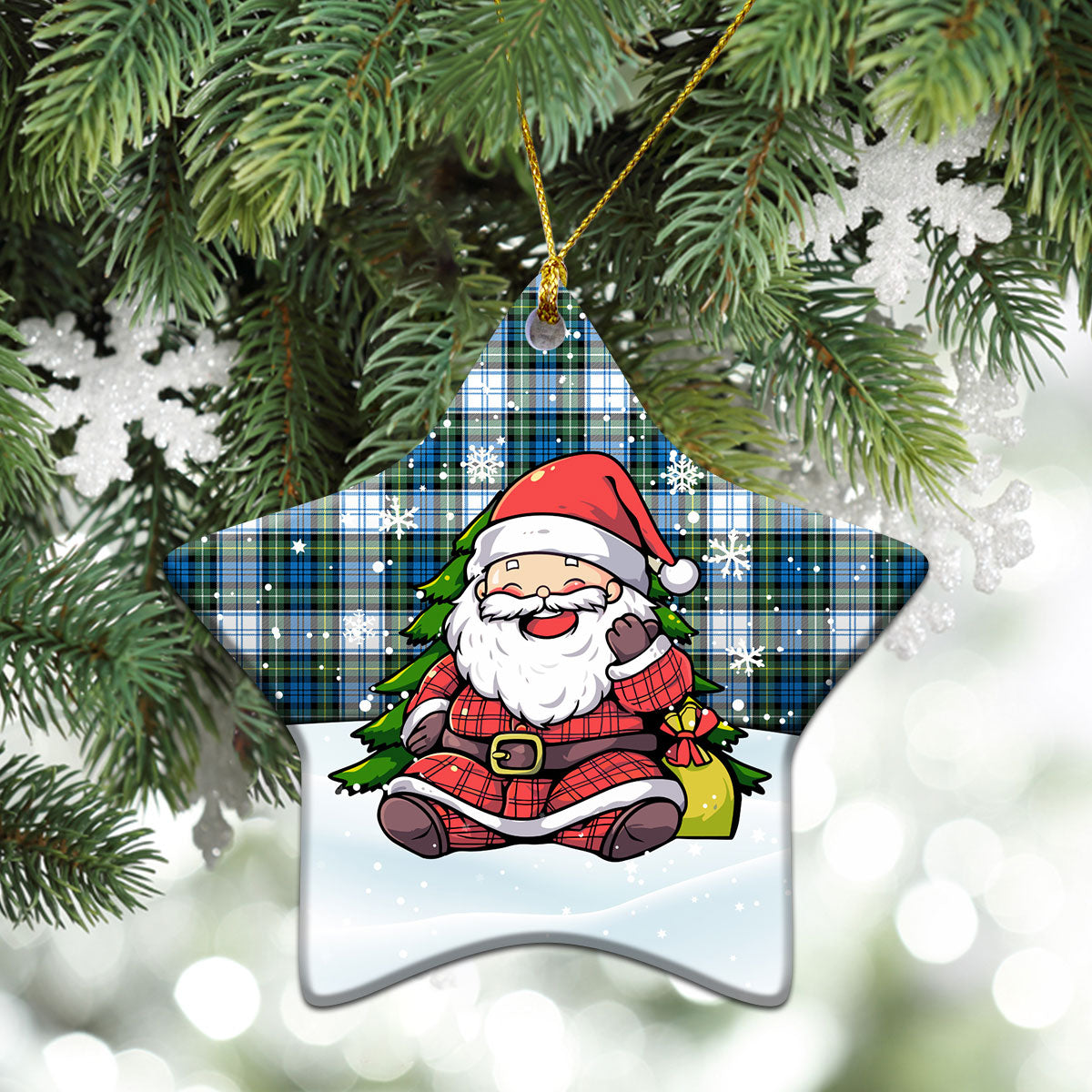 Campbell Dress Ancient Tartan Christmas Ceramic Ornament - Scottish Santa Style