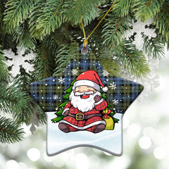 Campbell Faded Tartan Christmas Ceramic Ornament - Scottish Santa Style