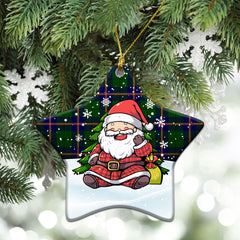 Carmichael Modern Tartan Christmas Ceramic Ornament - Scottish Santa Style