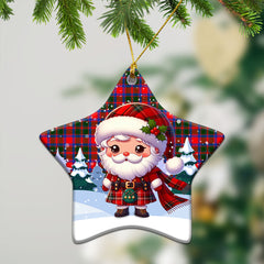 Carrick District Tartan Christmas Ceramic Ornament - Santa Claus In Kilt Style