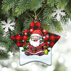 Chisholm Modern Tartan Christmas Ceramic Ornament - Scottish Santa Style