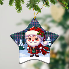 Cooper Ancient Tartan Christmas Ceramic Ornament - Santa Claus In Kilt Style