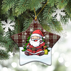 Cunningham Burgundy Dancers Tartan Christmas Ceramic Ornament - Scottish Santa Style