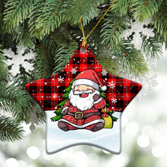 Cunningham Modern Tartan Christmas Ceramic Ornament - Scottish Santa Style