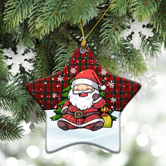 Dalzell Tartan Christmas Ceramic Ornament - Scottish Santa Style