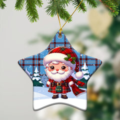 Elliot Ancient Tartan Christmas Ceramic Ornament - Santa Claus In Kilt Style