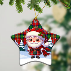 Fairlie Tartan Christmas Ceramic Ornament - Santa Claus In Kilt Style