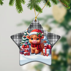 Glendinning Tartan Christmas Ceramic Ornament - Highland Cow Winter Style