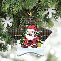 Gordon Weathered Tartan Christmas Ceramic Ornament - Scottish Santa Style