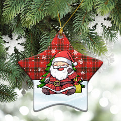 Grant Weathered Tartan Christmas Ceramic Ornament - Scottish Santa Style