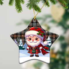 Gunn Weathered Tartan Christmas Ceramic Ornament - Santa Claus In Kilt Style