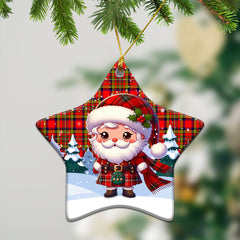 Hepburn Tartan Christmas Ceramic Ornament - Santa Claus In Kilt Style