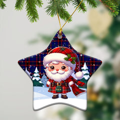 Home Modern Tartan Christmas Ceramic Ornament - Santa Claus In Kilt Style