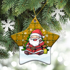 Houston Tartan Christmas Ceramic Ornament - Scottish Santa Style