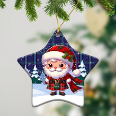 Kirkaldy Tartan Christmas Ceramic Ornament - Santa Claus In Kilt Style