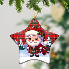 MacBain Tartan Christmas Ceramic Ornament - Santa Claus In Kilt Style