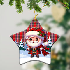 MacFarlane Modern Tartan Christmas Ceramic Ornament - Santa Claus In Kilt Style