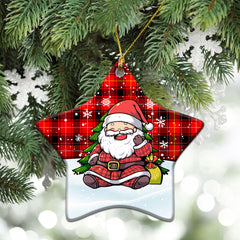 McIver Modern Tartan Christmas Ceramic Ornament - Scottish Santa Style