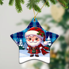 McKerrell Tartan Christmas Ceramic Ornament - Santa Claus In Kilt Style