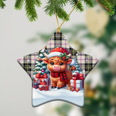 McPherson Dress Ancient Tartan Christmas Ceramic Ornament - Highland Cow Winter Style