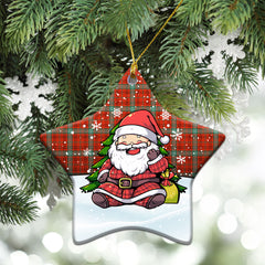 Morrison Red Ancient Tartan Christmas Ceramic Ornament - Scottish Santa Style